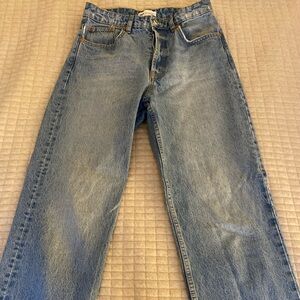 Zara Denim -  Straight Raw Hem Jeans - size 6